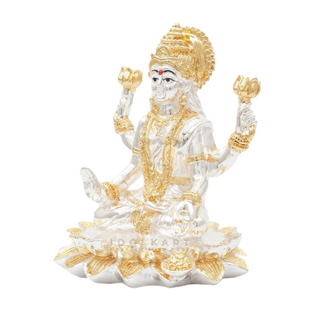 Original Gold and Silver Coated Lotus Laxmi Idol