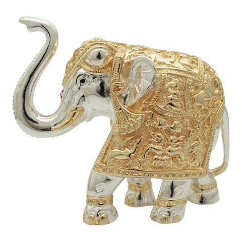 Pure silver and gold coated elephant idol