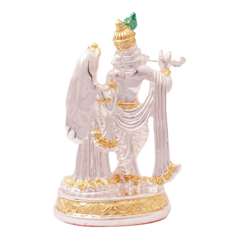 Gold & Silver Coated Radha Krishna Murti Idol