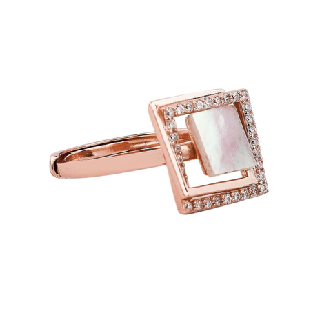 SQUARE COCKTAIL MONALISA ROSE GOLD RING