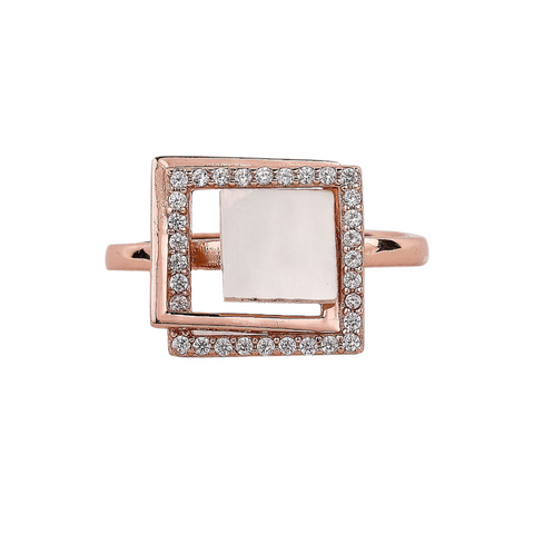 SQUARE COCKTAIL MONALISA ROSE GOLD RING