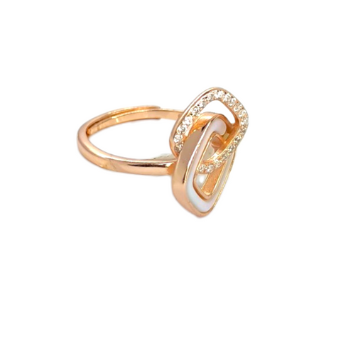 925 SIVER ROSEGOLD COCKTAIL RING