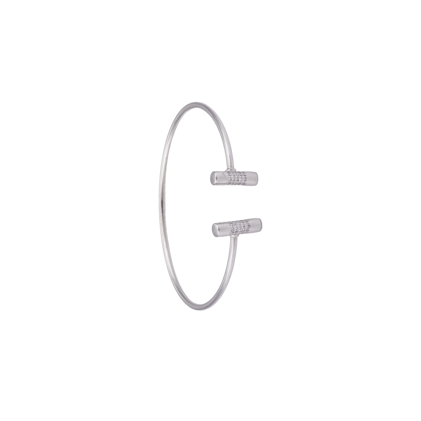 SILVER ZIRCONIA PIPE HAND CUFF