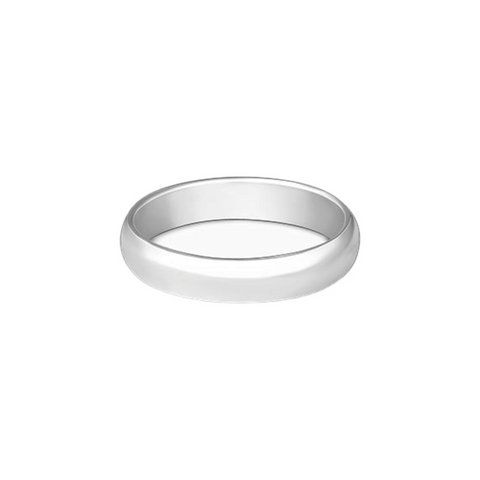 UNISEX PLAIN HALF ROUND BAND 925  SILVER RING