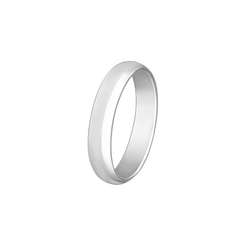 UNISEX PLAIN HALF ROUND BAND 925  SILVER RING