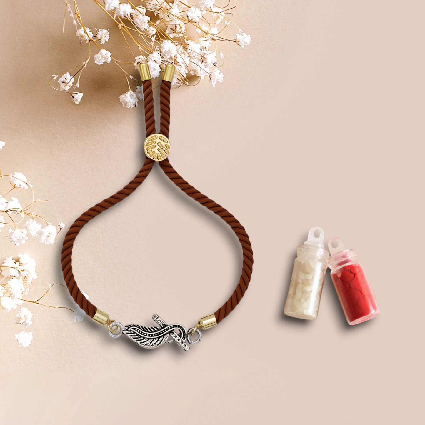 925 Silver krishna adjustable band rakhi