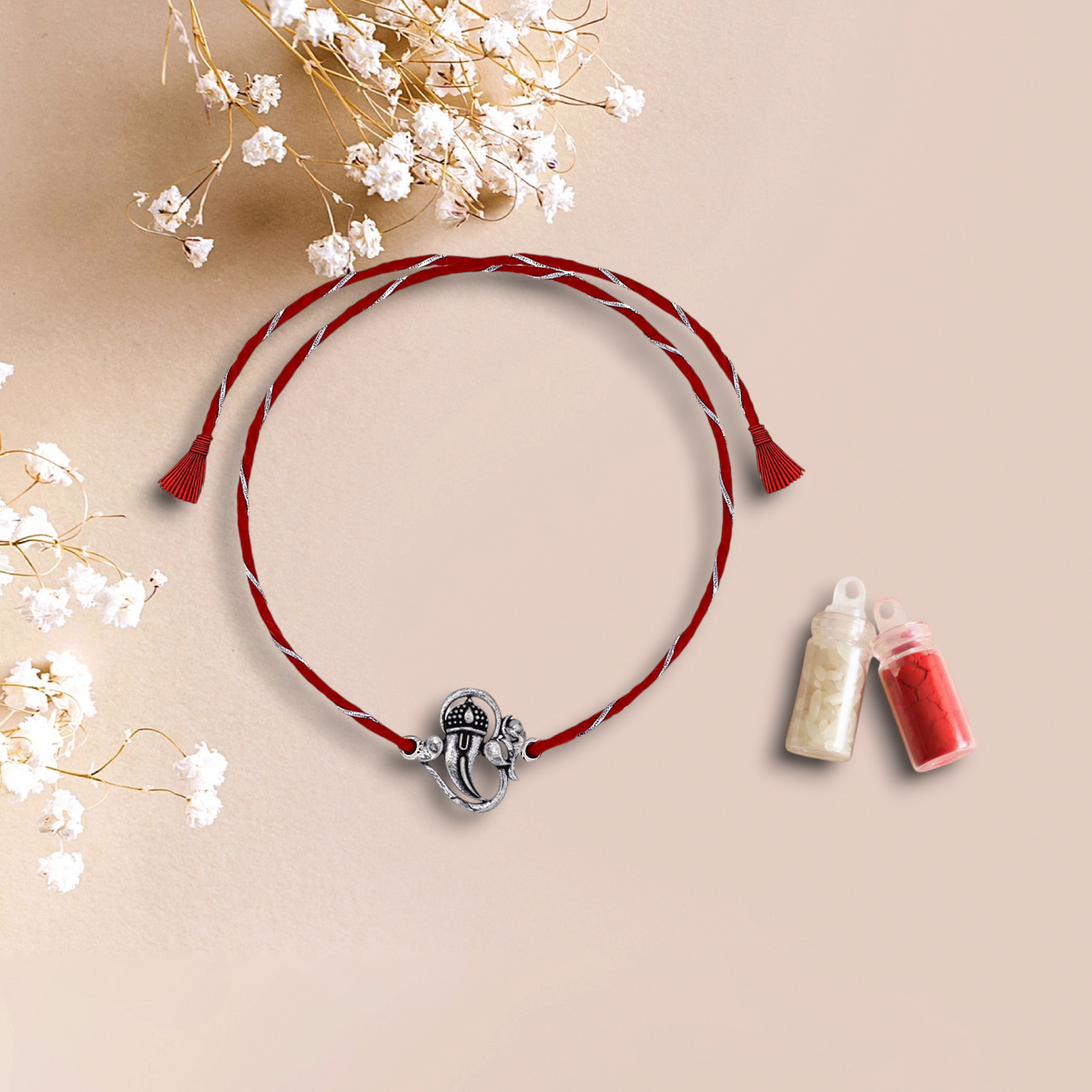 925 Silver om ganesha rakhi