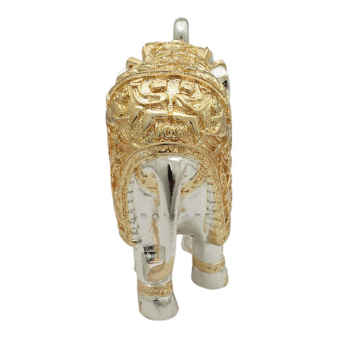 Pure silver and gold coated elephant idol