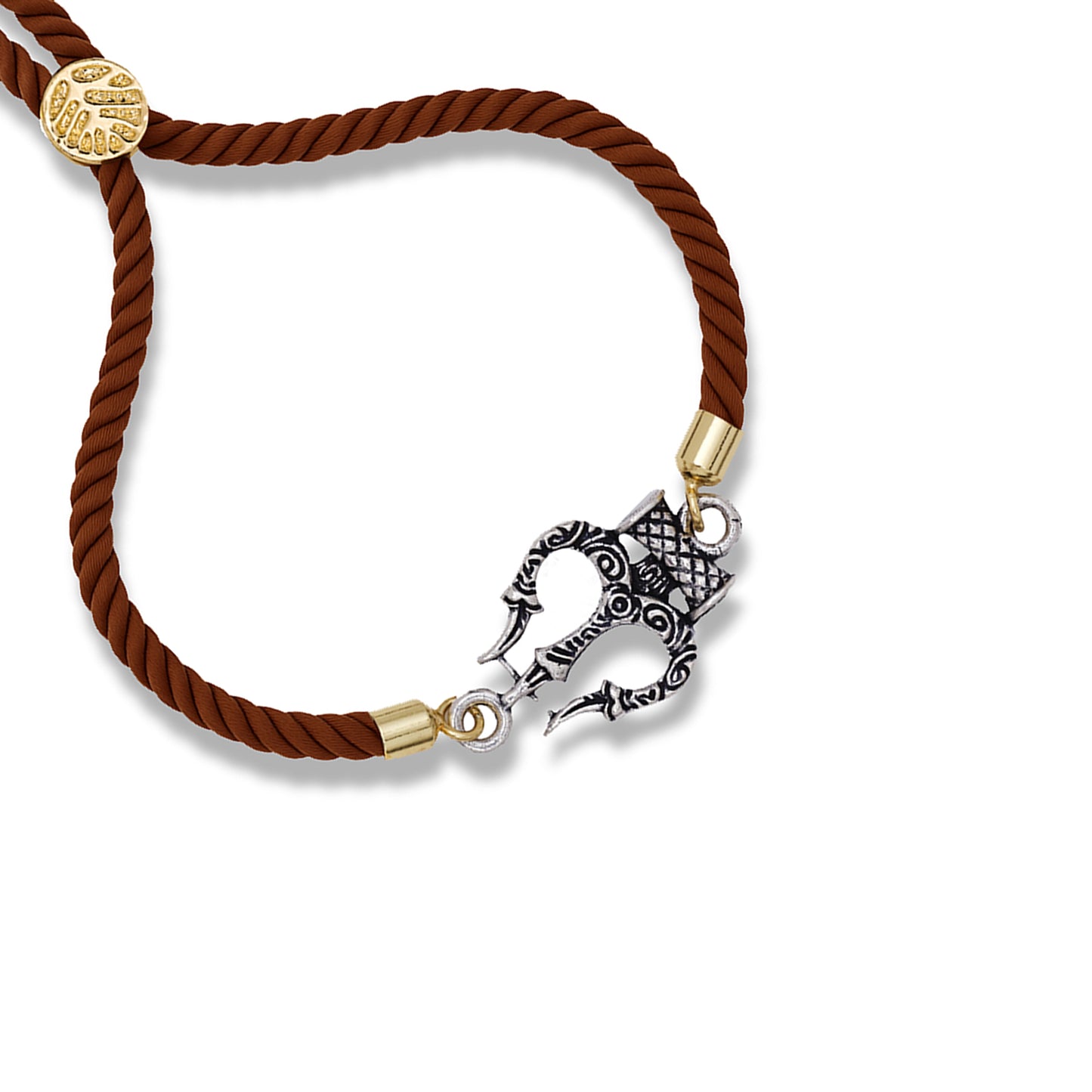925 Silver trishul rakhi with adjustable band