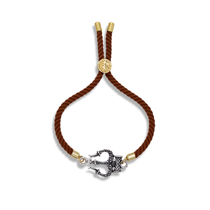 925 Silver trishul rakhi with adjustable band