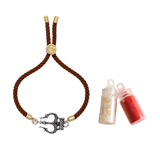 925 Silver trishul rakhi with adjustable band