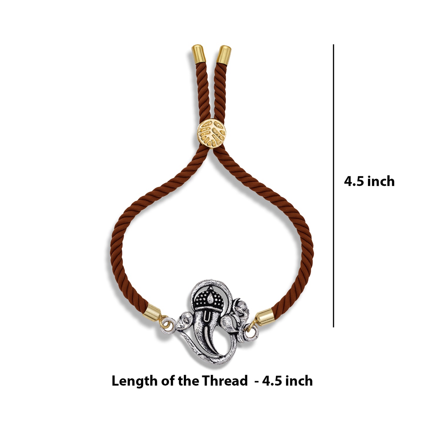 925 Silver om ganesha rakhi with band