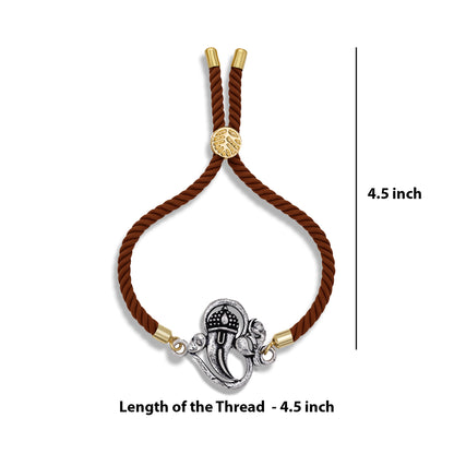 925 Silver om ganesha rakhi with band