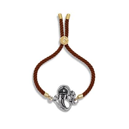 925 Silver om ganesha rakhi with band