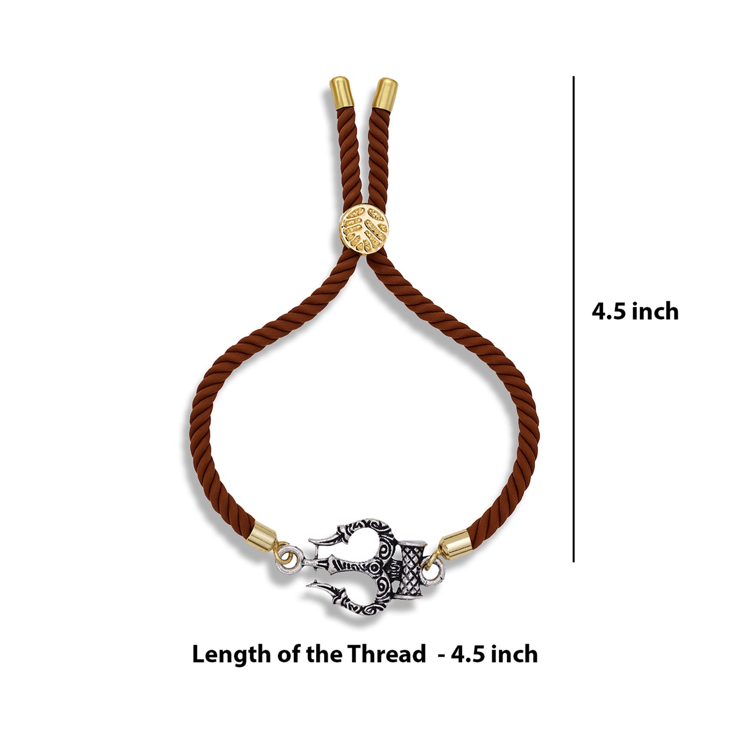 925 Silver trishul rakhi with adjustable band