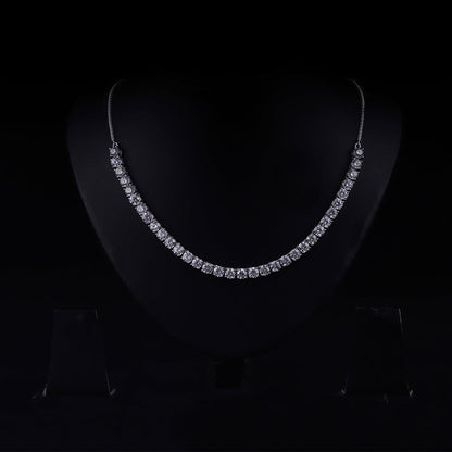 Silver Zircon Solitaire Necklace