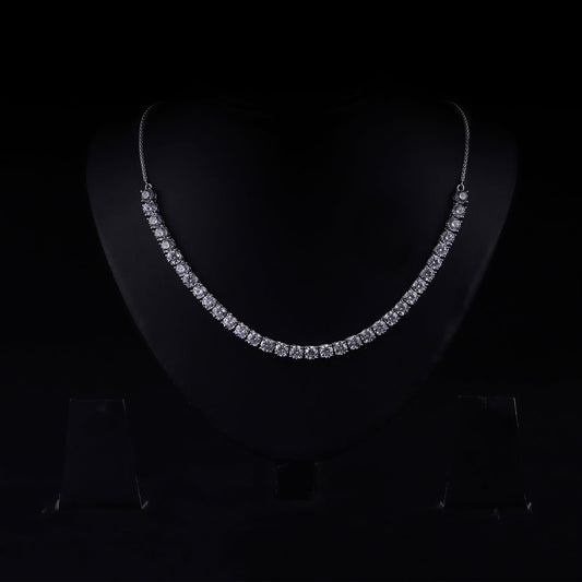 Silver Zircon Solitaire Necklace