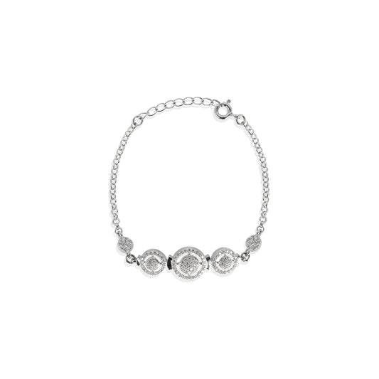 Sparkle and Shine A 925 Silver Bracelet with Dazzling Circular Charms