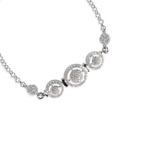 Sparkle and Shine A 925 Silver Bracelet with Dazzling Circular Charms