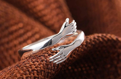 925 Silver adjustable Hug Ring A Unique and Meaningful Gift for her