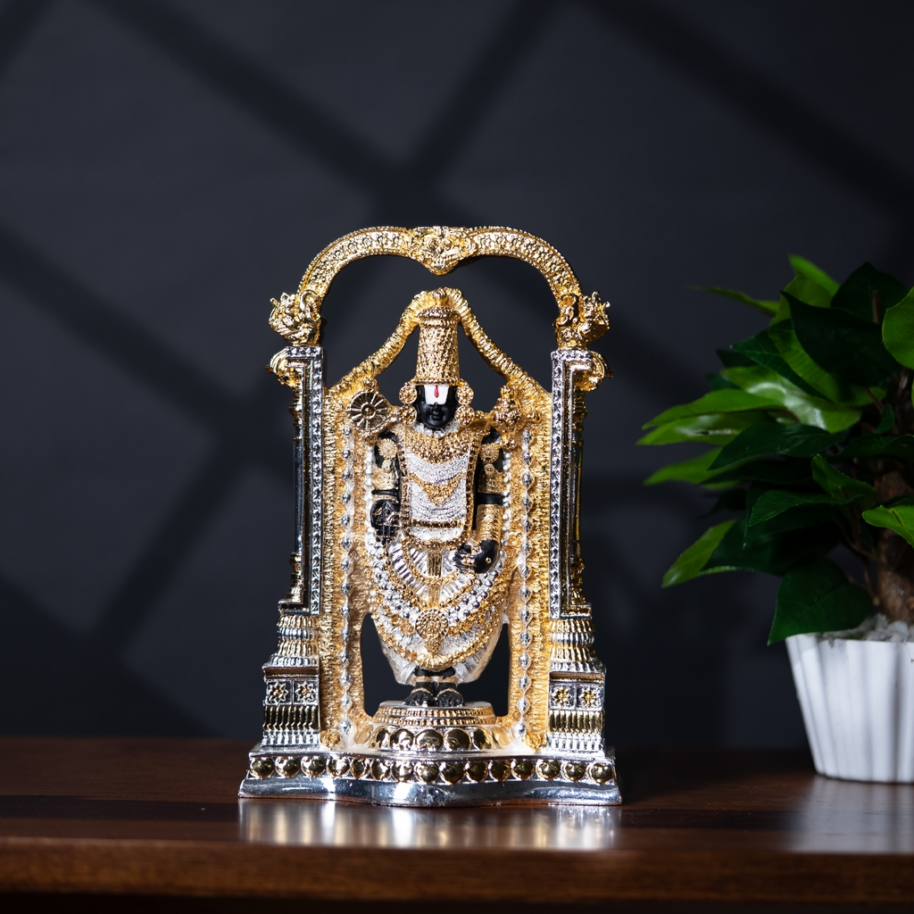 PURE GOLD AND SILVER COATED VENKATESHWAR A SWAMY IDOL