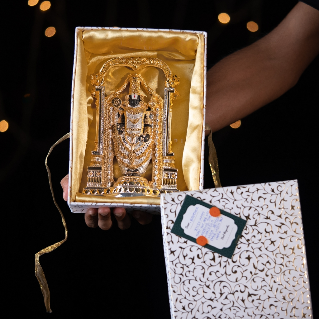 PURE GOLD AND SILVER COATED VENKATESHWAR A SWAMY IDOL