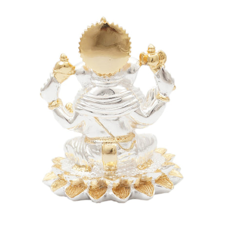 Gold and Silver Coated Lotus Ganesha