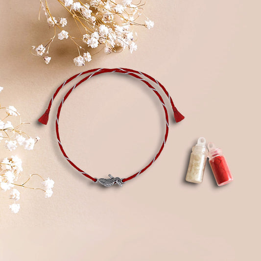 925 Silver Krishna flute Rakhi