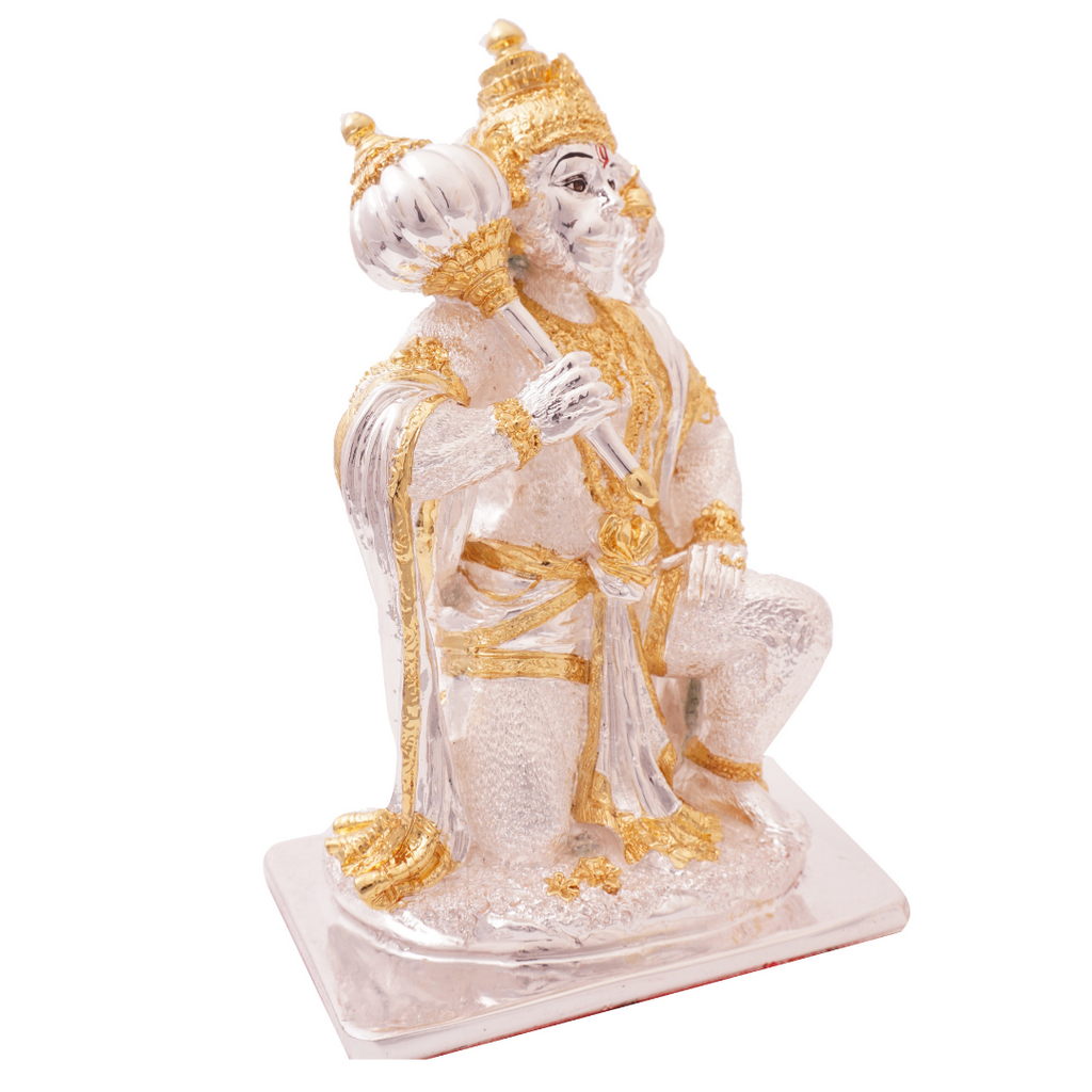 Pure Gold and Silver coated Hanuman Idol for Home Decor