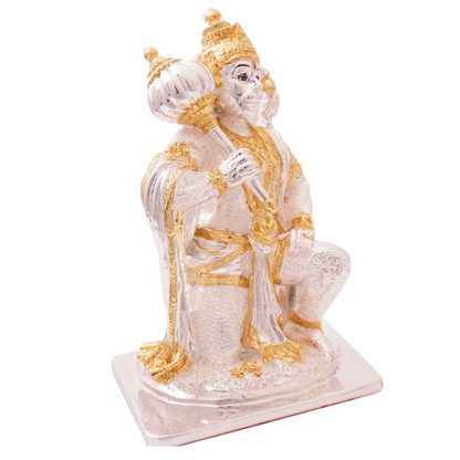 Pure Gold and Silver coated Hanuman Idol for Home Decor
