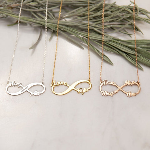 INFINITY COUPLE NAME PERSONALISED NECKLACE FOR HER