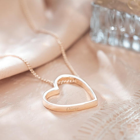 HEART NAME ENGRAVED NECKLACE