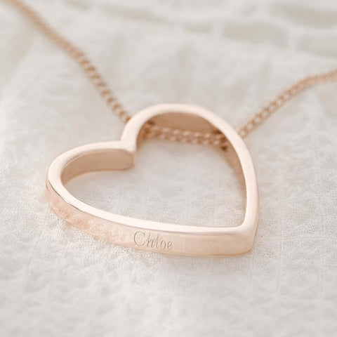 HEART NAME ENGRAVED NECKLACE