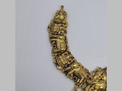 925 SILVER ANTIQUE LAXMI ELEPHANT DESIGN NAKASH NECKLACE