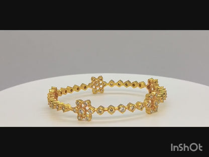 925 SILVER ANTIQUE CZ STUDDED BANGLE