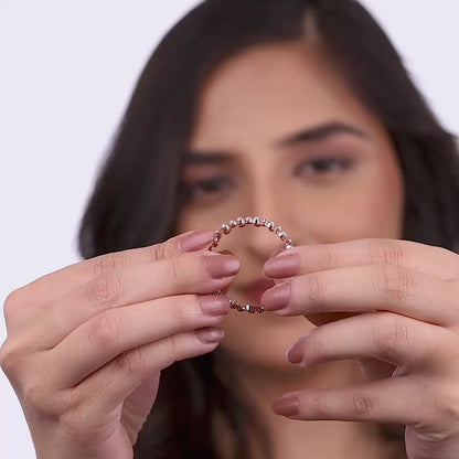 925 SILVER 2 IN 1  ROSE GOLD PLATED RING CUM HAND CUFF