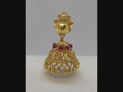 925 SILVER ANTIQUE PLAIN KUNDAN JUMKI