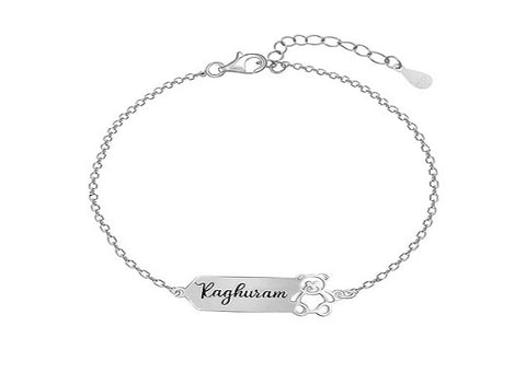 Personalized Teddy With Name Kids Bracelet