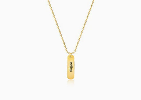 NAME ENGRAVED DOUBLE SIDE CHARMING PENDANT CHAIN