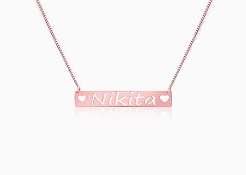 PERSONALISED NAME ENGRAVED WITH LOVE NECKLACE