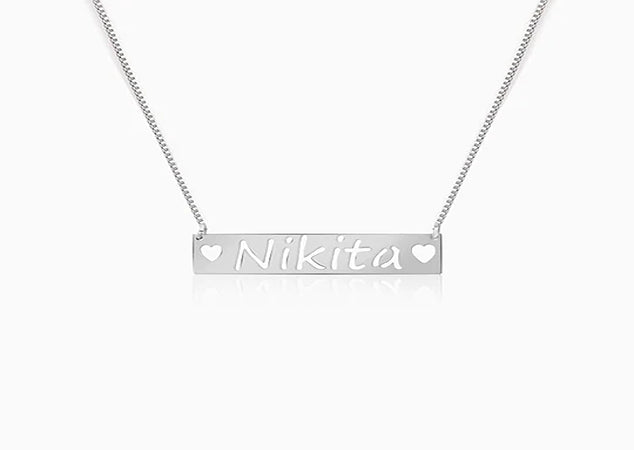 PERSONALISED NAME ENGRAVED WITH LOVE NECKLACE