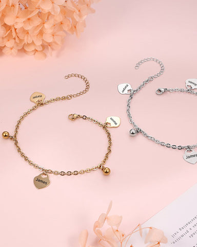 NAME ENGRAVED ANKLET CHARM FOR HER