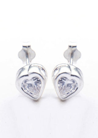 Silver Heart Stud