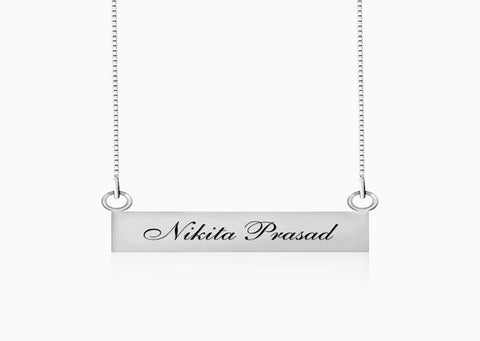 ENGRAVED NAME PENDANT BOX CHAIN FOR HER