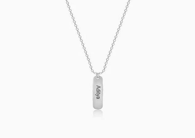 NAME ENGRAVED DOUBLE SIDE CHARMING PENDANT CHAIN
