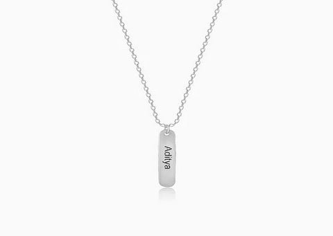 NAME ENGRAVED DOUBLE SIDE CHARMING PENDANT CHAIN