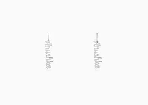 PERSONALISED CURSIVE NAME EARRING