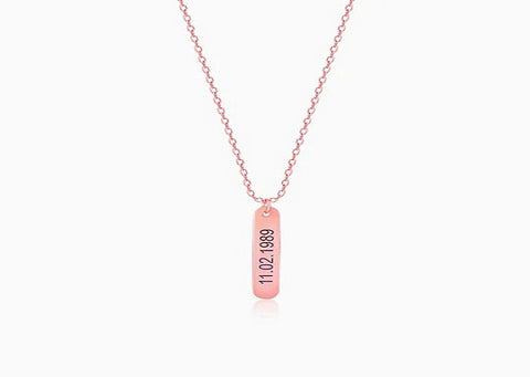 NAME ENGRAVED DOUBLE SIDE CHARMING PENDANT CHAIN