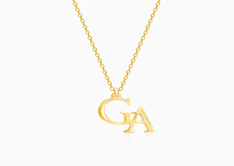 PERSONALISED COUPLE INITIIAL PENDANT CHAIN