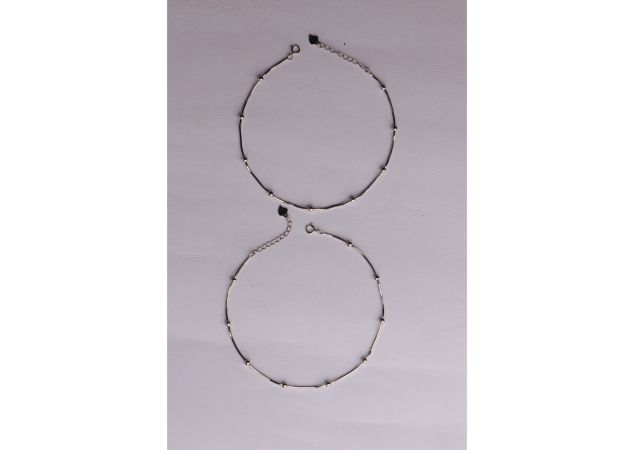 Silver Rodhium Anklets